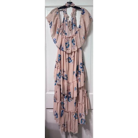 NWT Ulla Johnson Nude Floral Cold Shoulder Valentine Maxi Dress Size 4 - Picture 9 of 16